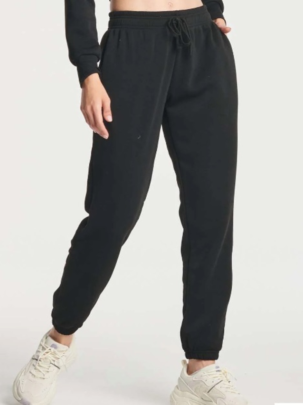 Women's Drawstring Jogger Pants 1-Black and 1-Light Blue